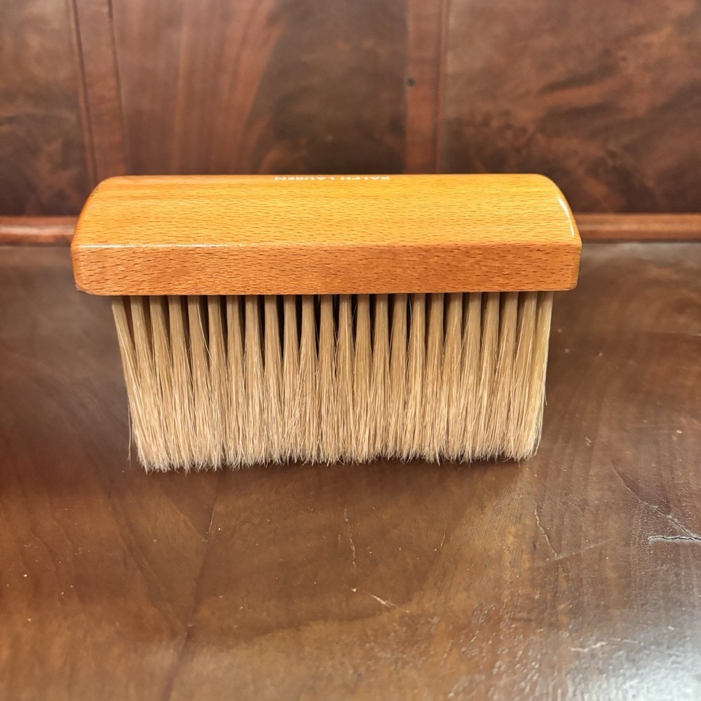Ralph Lauren Stippler Brush Wood Handle Natural Bristle Leather Texturing Tool